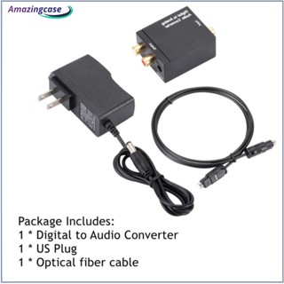 Amaz เครื่องขยายเสียงดิจิทัล ไฟเบอร์ออปติคอล โคแอกเชียล แจ็ค 3.5 มม. แบบพกพา แอนะล็อก Aux-Rca L/r