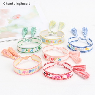 &lt;Chantsingheart&gt; สร้อยข้อมือ เชือกถัก ปรับได้ ประดับพู่ สําหรับผู้หญิง ลดราคา