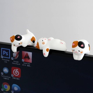 Computer Screen Monitor Creative Lying Decoration Imported from Japan Car Office Desktop Cute Kitty Decoration oUDs