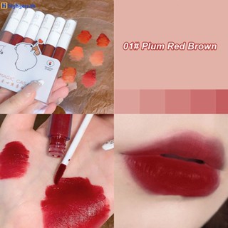 MAGIC CASA ลิปสติกเนื้อแมทกำมะหยี่บำรุง love bear lip glaze 6pcs set Moisturizing Waterproof Non-fading lip Slime highgoss.th