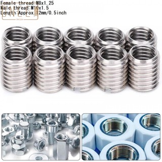 【ONCEMOREAGAIN】10pcs Stainless Threaded Nuts Inner M8X125 Outer M10X15Length 12MM cORndfw