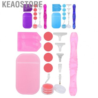 Keaostore Rhinestone Dotting Kit  Nail Art Creation Pen Compact Portable Non Slip Pad Painting Tool for DIY Shop Salon Home