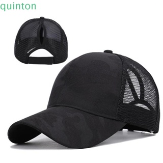 Quinton หมวกเบสบอล ผ้าตาข่าย ระบายอากาศ ปรับได้ แฟชั่นฤดูร้อน สไตล์ฮิปฮอป