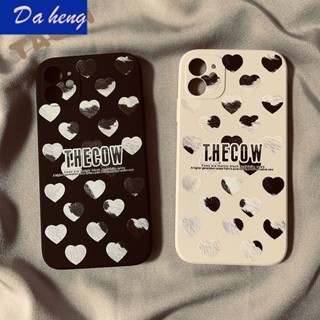 ใหม่ เคสโทรศัพท์มือถือ กันกระแทก ลายหัวใจ สีดํา ขาว สําหรับ Iphone 1378P 1211XRXS 14Pro 90KX