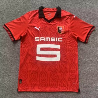 เสื้อกีฬาแขนสั้น ลายทีมชาติฟุตบอล Rennes ทีมเหย้า 23-24 ไซซ์ S-XXL แห้งเร็ว สําหรับผู้ชาย AAA