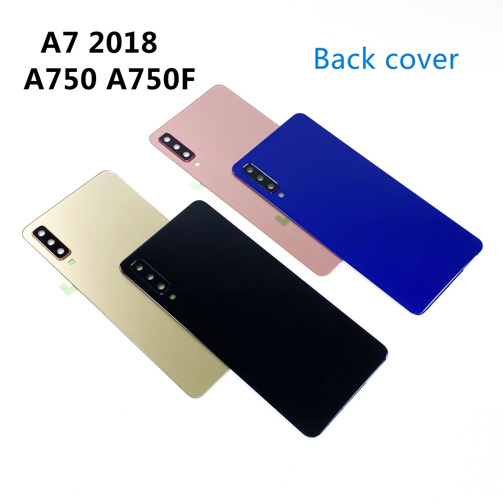 สําหรับ SAMSUNG Galaxy A7 2018 A750 SM-A750F A750FN A750GN-DS ฝาครอบกระจกด้านหลังแบตเตอรี่ด้านหลังปร