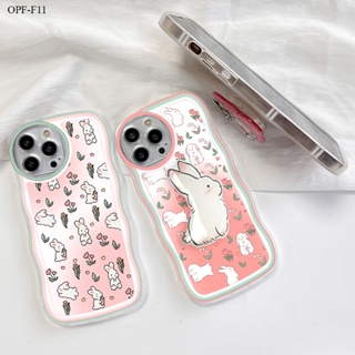 OPPO F11 F9 F7 F5 F1S Youth Pro เคสออปโป้ สำหรับ Case Flower Rabbit เคส เคสโทรศัพท์ เคสมือถือ Full Cover Soft Clear Phone Case Shockproof Cases【With Free Holder】
