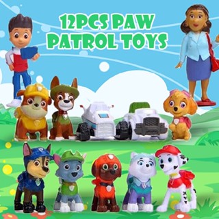 New 12pcs Paw Patrol Marshall Ryder Chase Zuma Skye Rubble Action Figures Toy