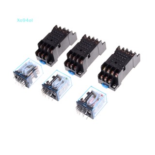 Xo94ol MY4NJ รีเลย์พาวเวอร์คอยล์ 12v 24v 220v 14 Pin 4PDT พร้อมซ็อกเก็ต TH