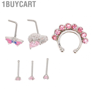 1buycart Nose Stud Rings  Shiny Hypo Allergenic Body Piercing Jewelry Fashionable Reusable Stainless Steel for Female Daily