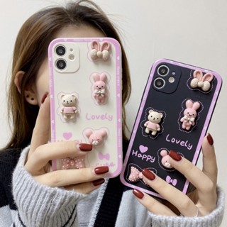 (ใหม่) เคสโทรศัพท์มือถือแบบนิ่ม กันกระแทก ลายการ์ตูนตุ๊กตา 3D สําหรับ Apple 11 12 13 X Xr Xs 6 7 8plus 14promax 12