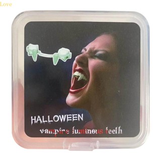 Love Halloween หน้ากากเขี้ยวแวมไพร์ เรืองแสง พับเก็บได้ สําหรับแวมไพร์