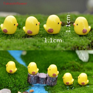 (Takashiflower) ฟิกเกอร์ไก่จิ๋ว สีเหลือง DIY สําหรับตกแต่งบ้านตุ๊กตา สวนจิ๋ว 5 ชิ้น