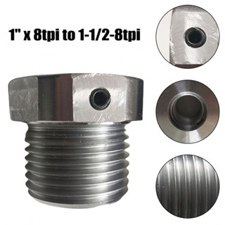 อะแดปเตอร์หัวจับดอกสว่าน 1-1/2-8 TPI เป็น 1 นิ้ว × 8 TPI สีเงิน 1 ชิ้น