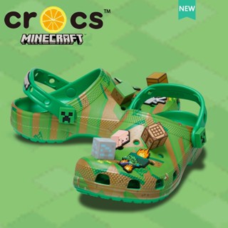 รองเท้า crocs เด็ก  MINECRAFT ELEVATED CLOG รองเท้าไปทะเล ไม้กางเขน ยกระดับได้ ไม้กางเขน สําหรับเด็ก|207657