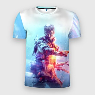 เสื้อยืด พิมพ์ลาย Battlefield 3 มิติ แบบเข้ารูป สําหรับผู้ชาย