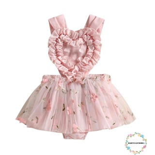 Babyclothes- ชุดรอมเปอร์ แขนกุด ลูกไม้ ลายดอกไม้ ฤดูร้อน สําหรับเด็กผู้หญิง ปาร์ตี้