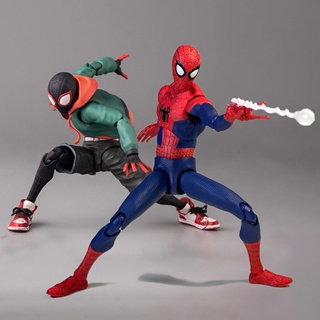 โมเดลฟิกเกอร์ PVC อนิเมะ Spider-Man Into the Spider Verse Peter Parker Miles Morales ของเล่นสําหรับเด็ก