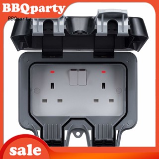 &lt;BBQ&gt; ซ็อกเก็ตสวิตช์คู่ IP66 13A 2 ช่อง กันน้ํา สําหรับติดผนังห้องน้ํา กลางแจ้ง