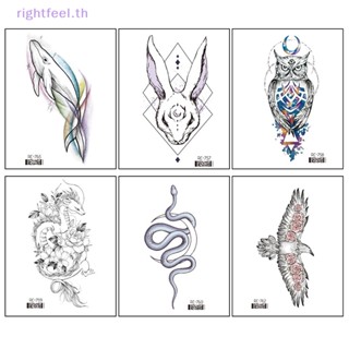 Rightfeel.th สติกเกอร์รอยสักชั่วคราว ลายสัตว์ สีดํา สําหรับผู้ชาย และผู้หญิง