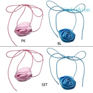 Inf สร้อยคอโชคเกอร์ ดอกกุหลาบประดิษฐ์ เครื่องประดับ สําหรับผู้หญิง วัยรุ่น เด็กผู้หญิง
