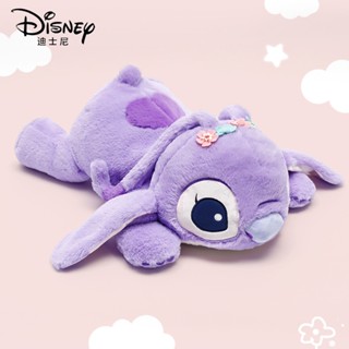 Disney ⚡ร้านค้าทั้งหมด⚡ ตุ๊กตาดิสนีย์ Stitch Angel Doll Fantasy Lying Posture Stitch สีม่วง 0702