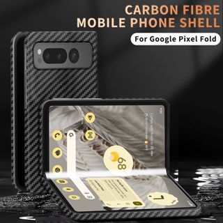 เคสโทรศัพท์มือถือ PC แข็ง คาร์บอนไฟเบอร์ แบบบางพิเศษ กันกระแทก สําหรับ Google Pixel Fold PixelFold 5G 7.6 นิ้ว