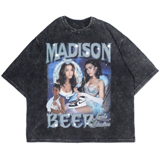  เสื้อยืด เสื้อยืดผ้าฝ้ายพิมพ์ลายแฟชั่นเสื้อยืด ลาย Madison OVERSIZE BEER WASHING VINTAGE TEE (เสื้อยืดซักผ้า)size: S-5X