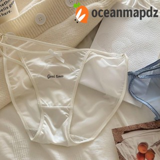 OCEANMAPDZ กางเกงชั้นใน ผ้าซาติน ผ้าตาข่าย ยืดหยุ่น ระบายอากาศได้ดี สีพื้น สามารถปรับได้ สไตล์เกาหลี