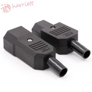 Harriett Iec ปลั๊กซ็อกเก็ตเชื่อมต่อสายเคเบิล C13 C14 3 Pin ตัวเมีย และตัวผู้ 10A 250V หมุนได้ สีดํา