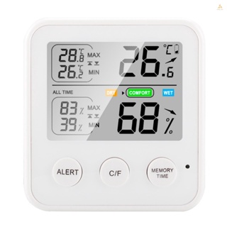 (swmfth) เครื่องวัดอุณหภูมิความชื้นดิจิทัล ความแม่นยําสูง หน้าจอ LCD ℃/℉ สลับได้ทุกเวลา / 24 ชั่วโมงอุณหภูมิสูงสุด ความสบายระดับความชื้นต่ําสุด