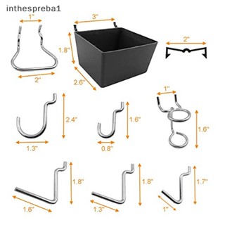 Inthespreba1^^ 81 ชิ้น ตะขอ Pegboard คละแบบ พร้อมถัง Pegboard ที่ล็อคหมุด เครื่องมือจัดระเบียบ * ใหม่