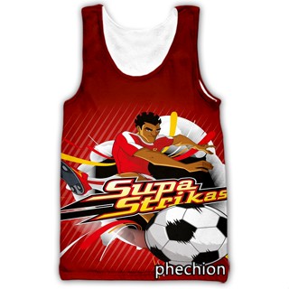 Phechion ใหม่ เสื้อกล้าม แขนกุด พิมพ์ลาย Supa Strikas 3D ทรงหลวม สไตล์สตรีท แฟชั่น สําหรับผู้ชาย ผู้หญิง D98