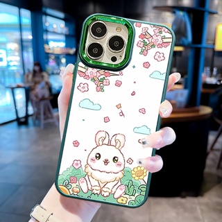 เคสโทรศัพท์มือถือแบบแข็ง กันกระแทก ลายการ์ตูนกระต่าย ดอกพลัม สําหรับ Iphone 14 13 12 11 Pro MAX i6s i7 i8 7 6S plus X Xs MAX XR se2