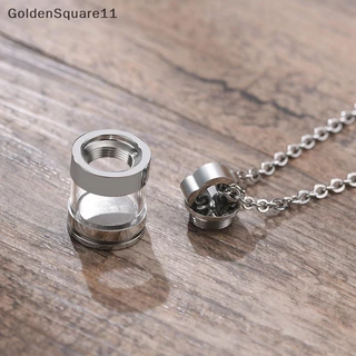 Goldensquare gd สร้อยคอ จี้หลอดแก้วใส กลวง เติมได้ เครื่องประดับ สําหรับผู้หญิง ผู้ชาย