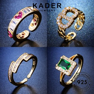 Kader Jewelry แหวนเงิน 925 สีทอง เรียบง่าย เครื่องประดับ สําหรับผู้หญิง M073