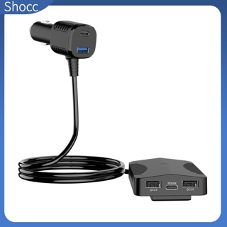 Shocc 103w ที่ชาร์จในรถยนต์ Type C ฮับชาร์จเร็ว ป้องกันชาร์จ Usb ชาร์จเร็ว สําหรับแล็ปท็อป โทรศัพท์มือถือ