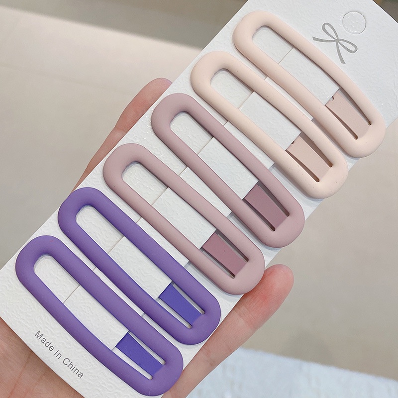 กิ๊บติดผมหน้าม้า อเนกประสงค์ ลายมะนาว สีโมแรนดี้ สําหรับผู้หญิง 6 ชุด
