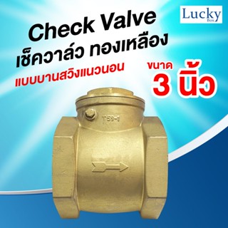 Check Valve เช็ควาล์ว ทองเหลือง แบบบานสวิงแนวนอน ขนาด 3 นิ้ว