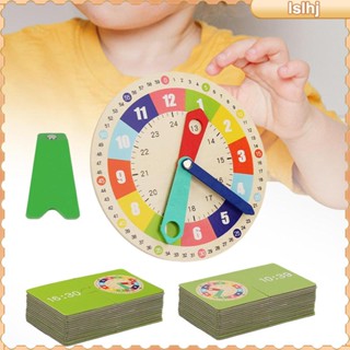 [Lslhj] Montessori นาฬิกาไม้ ของเล่นเสริมการเรียนรู้ สําหรับเด็กก่อนวัยเรียน