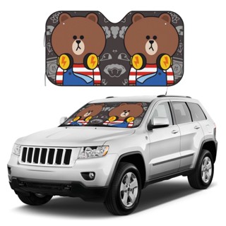 LINE FRIENDS ม่านบังแดดกระจกหน้ารถยนต์ พับได้ สําหรับรถบรรทุก SUV Sedans