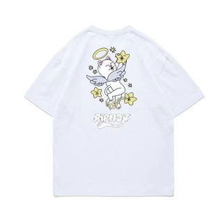 Ripndip Mean Cat เสื้อยืดแขนสั้น ผ้าฝ้าย พิมพ์ลายแมวแองเจิล แฟชั่นฤดูร้อน สําหรับผู้ชาย และผู้หญิง