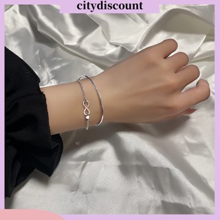 &lt;citydiscount&gt; สร้อยข้อมือ กําไลข้อมือ สองชั้น จี้แวววาว นิรันดร์ รัก ชุบไฟฟ้า ครบรอบ ของที่ระลึก ไม่จางหาย อินฟินิตี้ เสน่ห์ สร้อยข้อมือ กําไลข้อมือ สําหรับการสวมใส่ทุกวัน