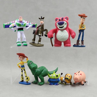 Ns3 โมเดลฟิกเกอร์ Toy Story Lotso Buzzy Lighter Woody Rex Alien Jessie ของเล่นสําหรับเด็ก 9 ชิ้น