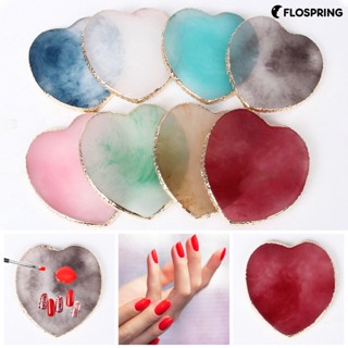 Flospring จานสีแต่งเล็บ ขอบกลม สีทอง สไตล์ญี่ปุ่น สําหรับตกแต่งเล็บ DIY