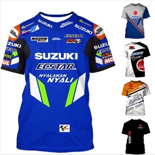 เสื้อยืดแขนสั้น พิมพ์ลาย Suzuki 3 มิติ ระบายอากาศ สวมใส่สบาย แฟชั่นฤดูร้อน สําหรับผู้ชาย