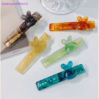 Newsandthen1 กิ๊บติดผม ลายกระต่ายน่ารัก สีพื้น แฟชั่นฤดูใบไม้ผลิ ฤดูร้อน สําหรับผู้หญิง