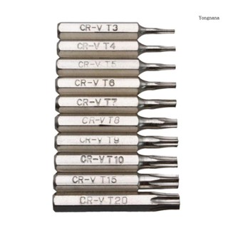 【CH*】ชุดดอกไขควง Cr-v Torx T3 T4 T5 T6 T7 T8 T9 T10 T15 T20 10 ชิ้น