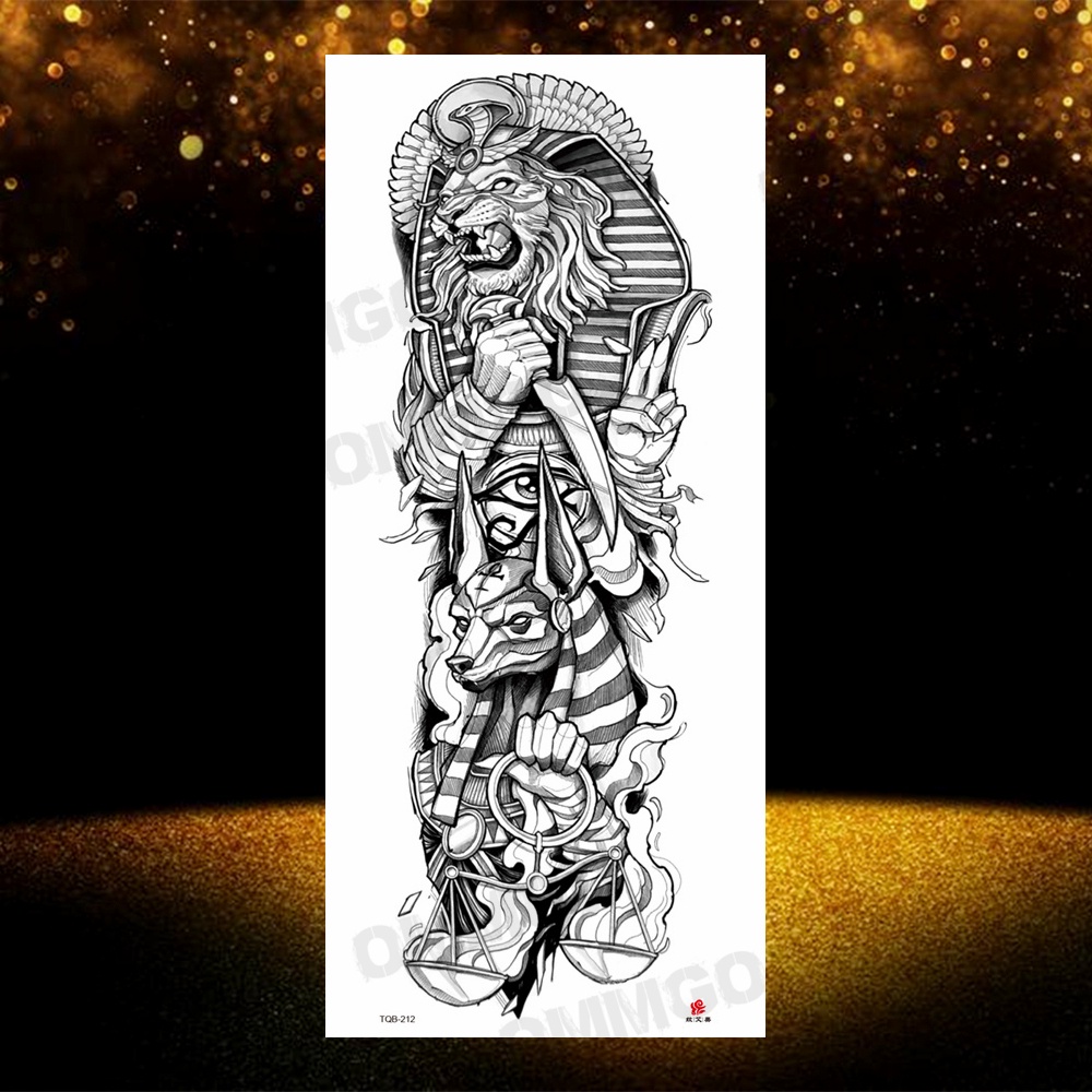 สติกเกอร์รอยสักชั่วคราว ลายสัตว์ ดอกไม้ กวีนิพนธ์ ทาโตส แขน ขนาดใหญ่ ล้างทําความสะอาดได้ สีดํา สําหรับผู้ชาย ผู้ใหญ่ - รูปที่ 2