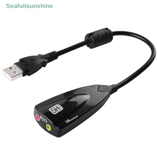 Seaf&gt; อะแดปเตอร์แจ็คหูฟังสเตอริโอ USB เป็นไมโครโฟน 3.5 มม. 7.1 การ์ดเสียงดี